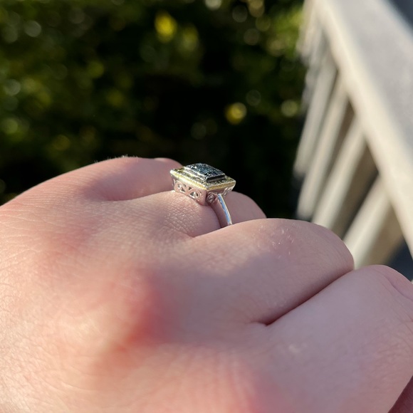 Sterling Diamond Engagement Ring - Picture 5 of 6
